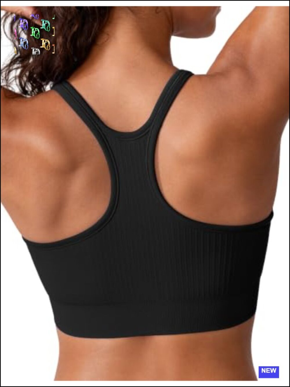 Seamless Scoop Neck Racerback Sports Bra - Medium Support